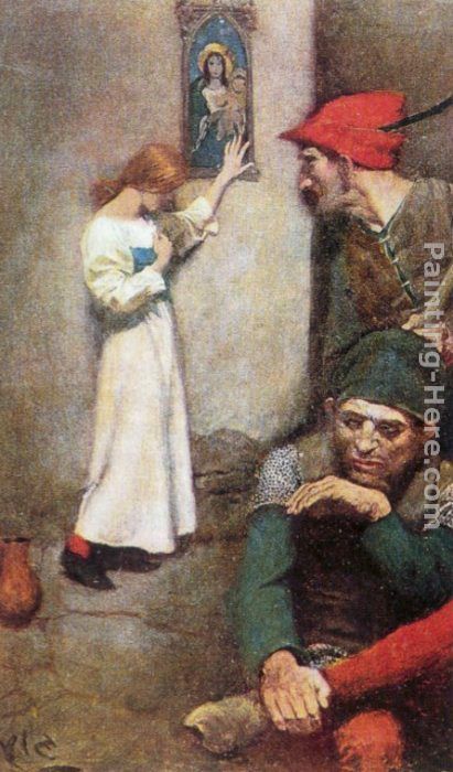 Joan of Arc in Prison painting - Howard Pyle Joan of Arc in Prison art painting
